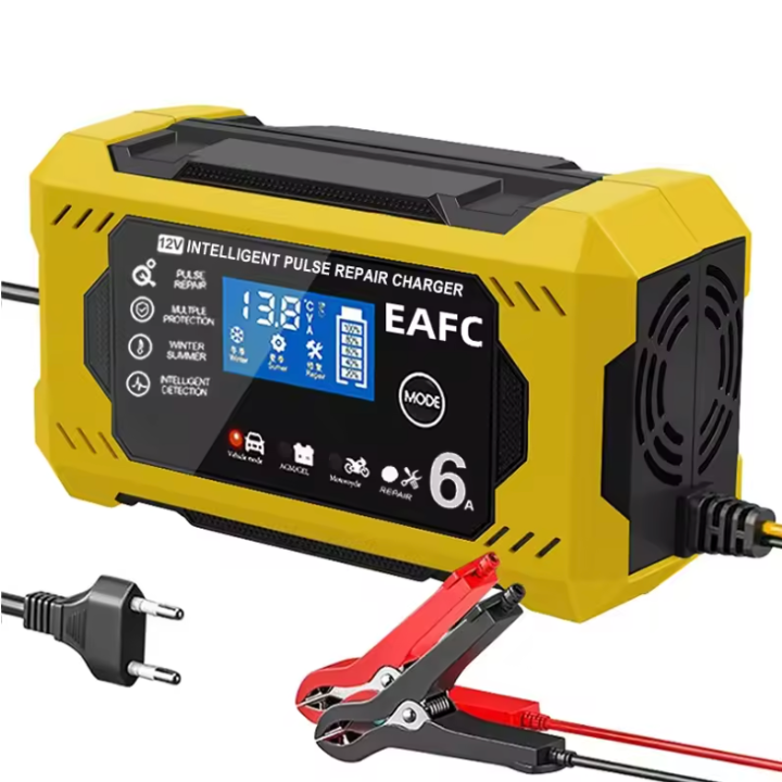 Încărcător de baterie auto inteligent 12V/24V - Afișaj LCD & Protecție Automată