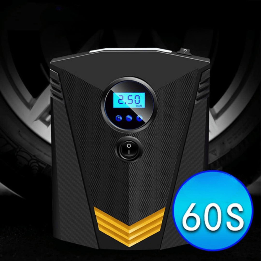 Compresor de Aire Portátil Coche/Moto/Bicicleta – Encendedor de 12V + Pantalla Digital