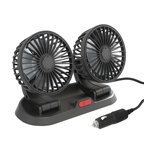 Dvouhlavý automatický ventilátor - napájení z USB nebo zapalovače doutníků