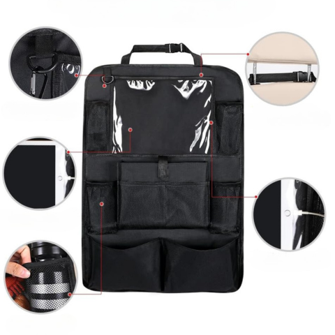 Autó hátsó ülésének szervezője — Tágas és praktikus tárolás