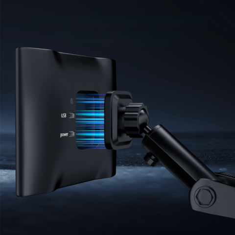 Bärbar Pekskärm — GPS, Musik & Röstkontroll