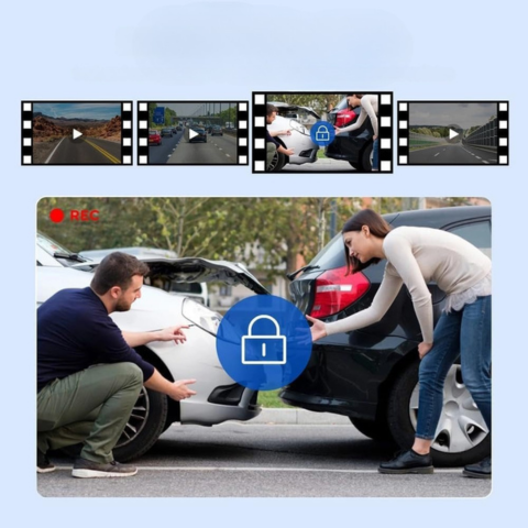 Dashcam Dvojitý Objektív – Úplný Dohľad a WiFi Pripojenie