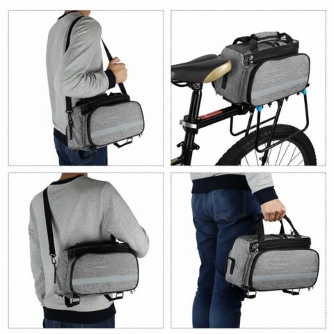 Bolsa trasera para bicicleta - Gran capacidad e impermeable