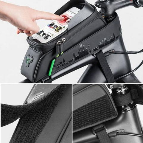 自転車用防水バッグ – 携帯電話ホルダーと便利な収納 