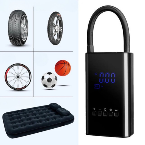Mini Draagbare Compressor – LED-display en Instelbare Druk 