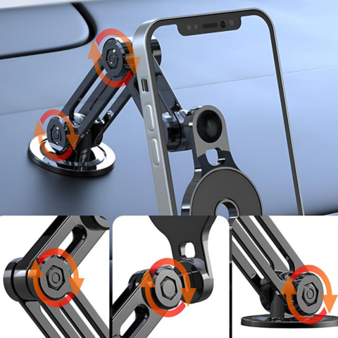 Soporte de Teléfono para Coche — Ajustable y Estabilidad Reforzada 