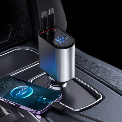 Încărcător Auto Rapid – Compatibilitate iPhone și USB-C 