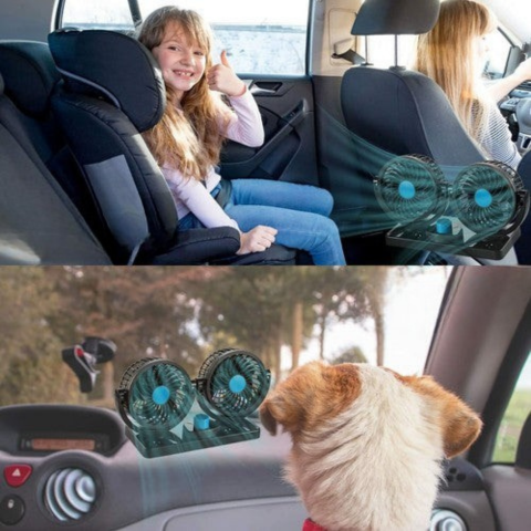 Double Fan for Car — Ideal for Summer and Winter 