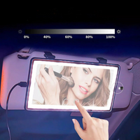 مرآة LED لمظلة السيارة - إضاءة قابلة للتعديل وقابلة للشحن 