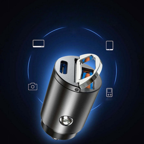 Adapter ładowarki samochodowej USB – kompaktowy wtyk zapalniczki 