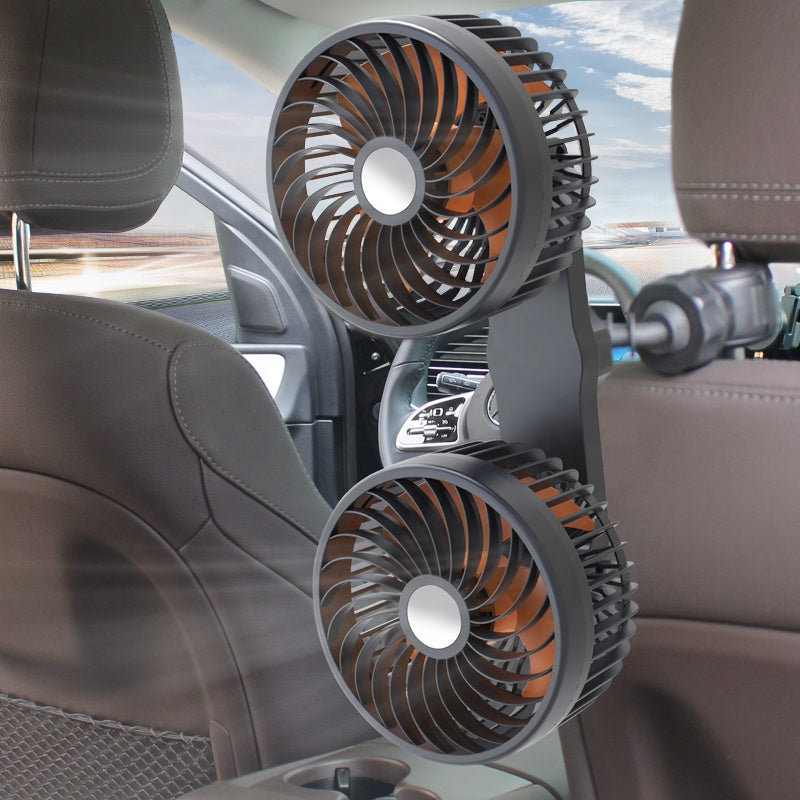 Dvojitá hlava automobilového ventilátoru — dobíjecí a otočný 
