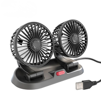 Ventilatore automatico a doppia testa - Alimentazione USB o accendisigari