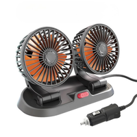 Ventilatore automatico a doppia testa - Alimentazione USB o accendisigari