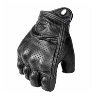 Motorcykelhandsker med Halvfingre i PU-læder – Retro Biker Stil & Åndbare Sommer 