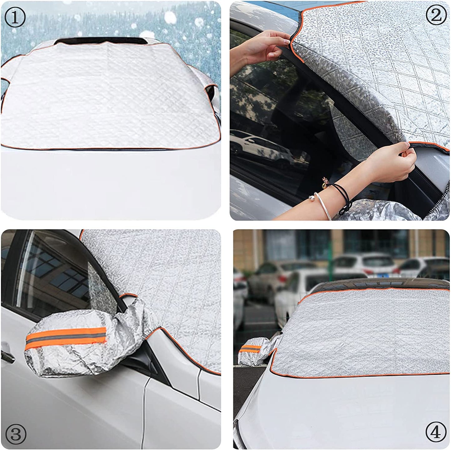 Magnetic snow cover for car